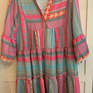 Colorful Geometric Pattern Dress